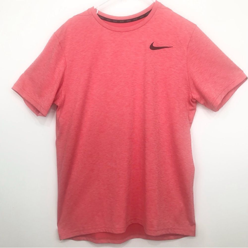 Nike Dri-Fit Marled Coral Orange Athletic T Shirt